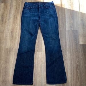7 For All Mankind High Waist Bootcut Dark Blue Flare Jeans Sz 30
